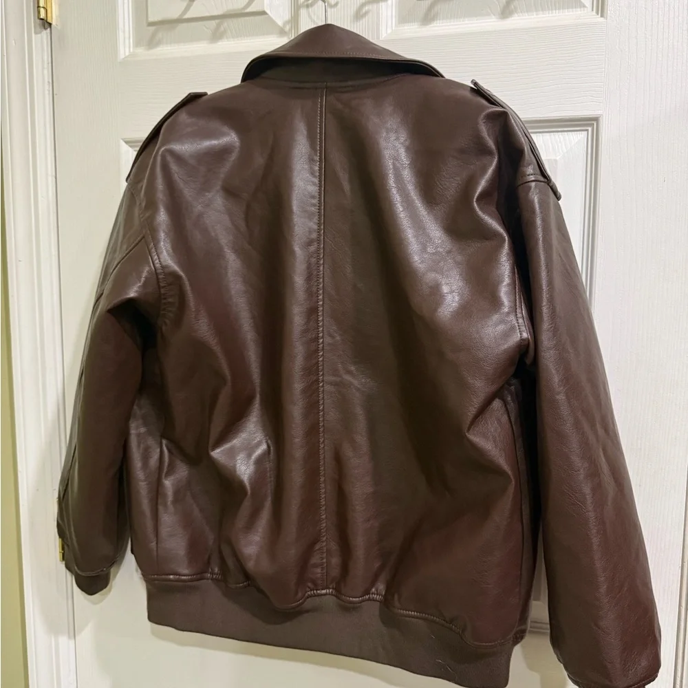 Abercrombie & Fitch Vegan Leather Bomber - Small - Picture 4 of 4